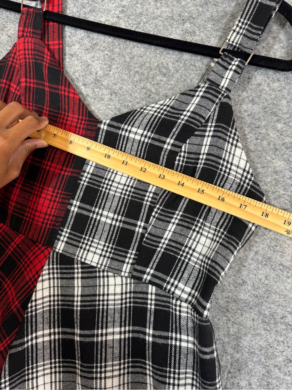 Y2K Goth Grunge Emo Red Black White Plaid Sundress XL Punk Rock Dark Romantic - Picture 8 of 16